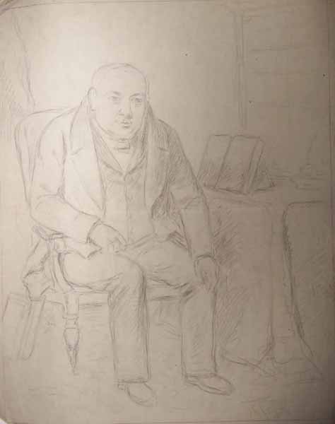 Sketch of an Elderley Man Seated in an Armchair